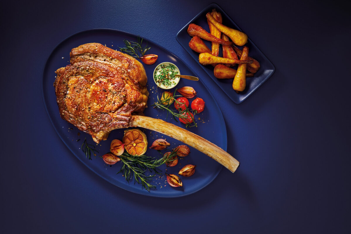 100% British Specially Selected Wagyu Tomahawk with exceptional tenderness and marbling